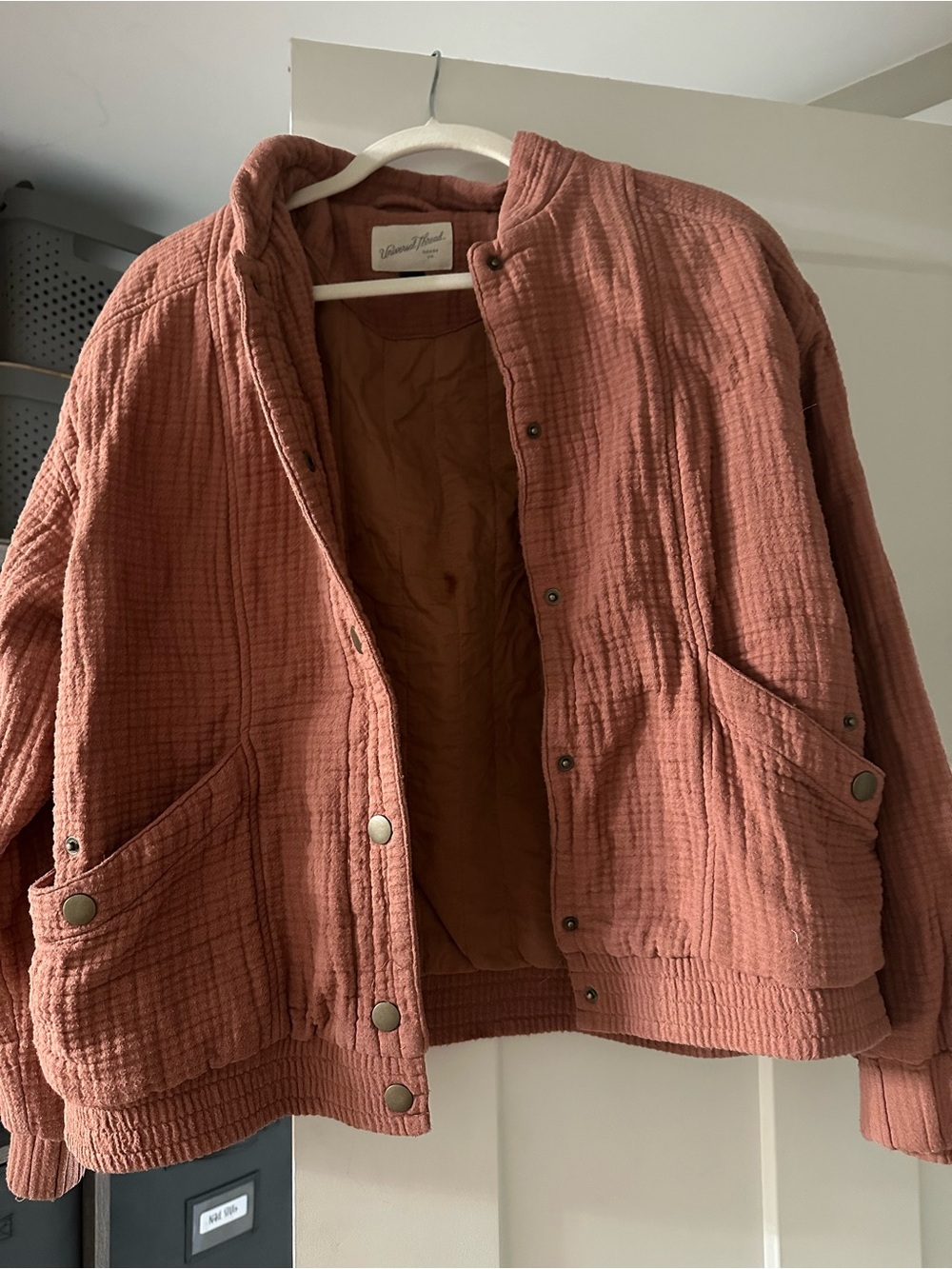 Universal Thread Quilted Utility Jacket in Dusky Rust 047